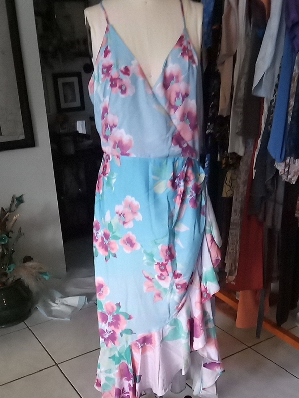 Adelyn Rae Light Blue Floral Maxi Dress - Picture 2 of 5